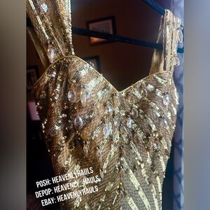 STAGE WORN BROADWAY GOWN: Motown The Musical Diana Ross Gold Pageant Prom Dress